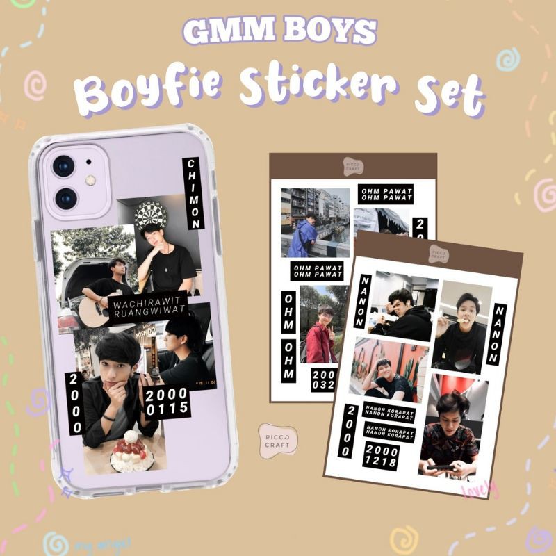 

Stiker Gmm Boys Boyfie Set | Aesthetic Sticker | Nanon Chimon Ohm Tay Gum