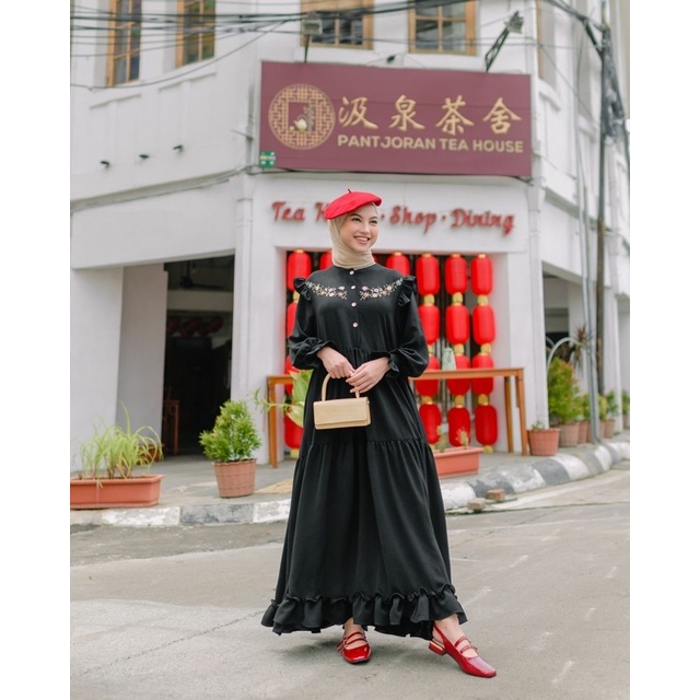 (MSB) GAMIS MOSSA BORDIR MAXY DRESS WANITA PANJANG