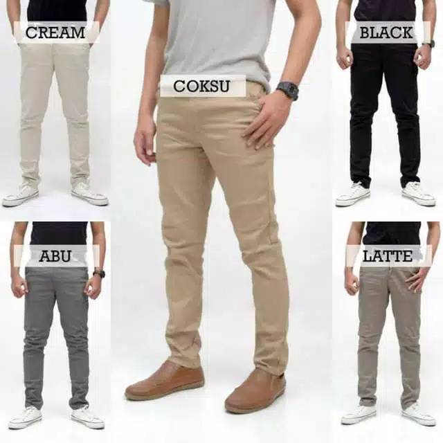 CELANA CHINO COWOK PANJANG POLOS CASUAL PRIA PREMIUM KUALITAS