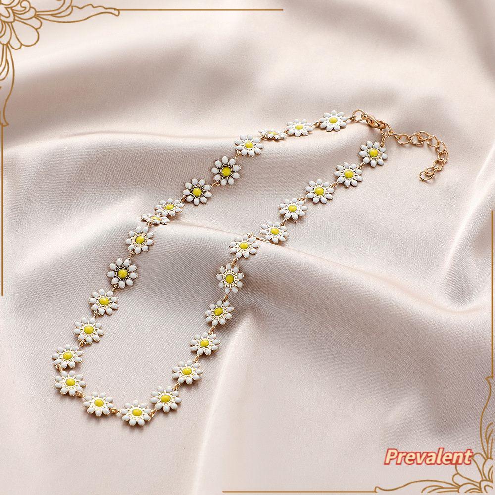 Kalung Choker Wanita Liontin Bunga Daisy Untuk Pestakeluarga