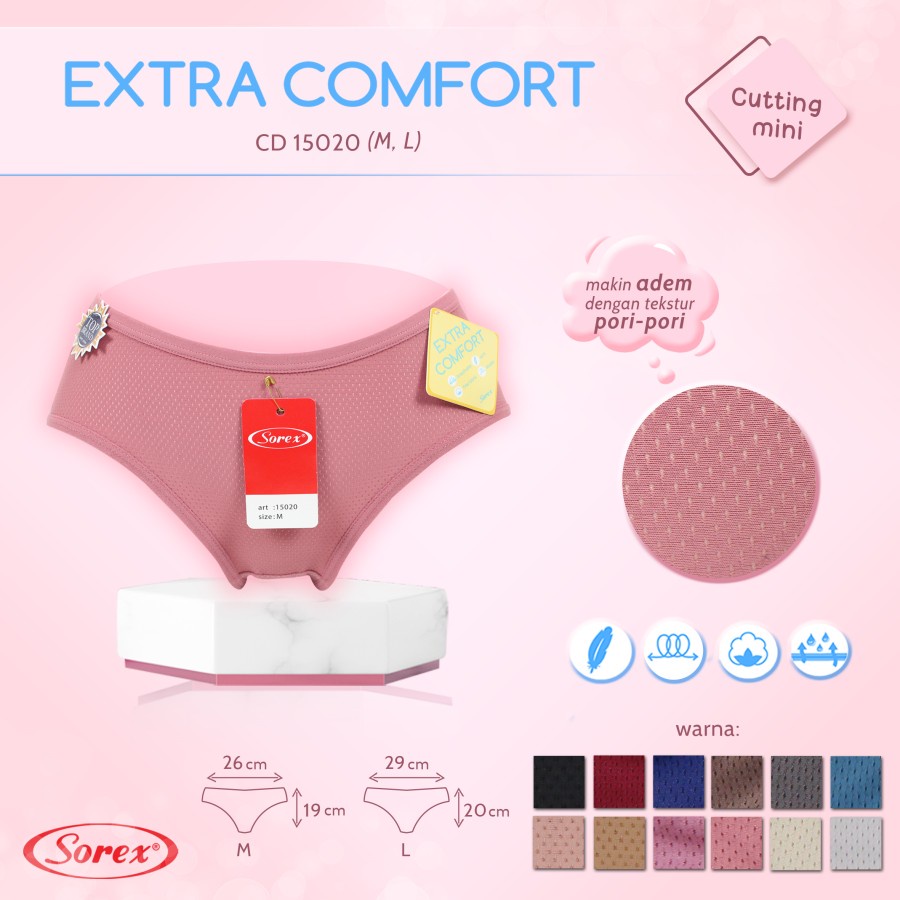 Celana dalam wanita extra comfort cd sorex pori pori 15020 15021