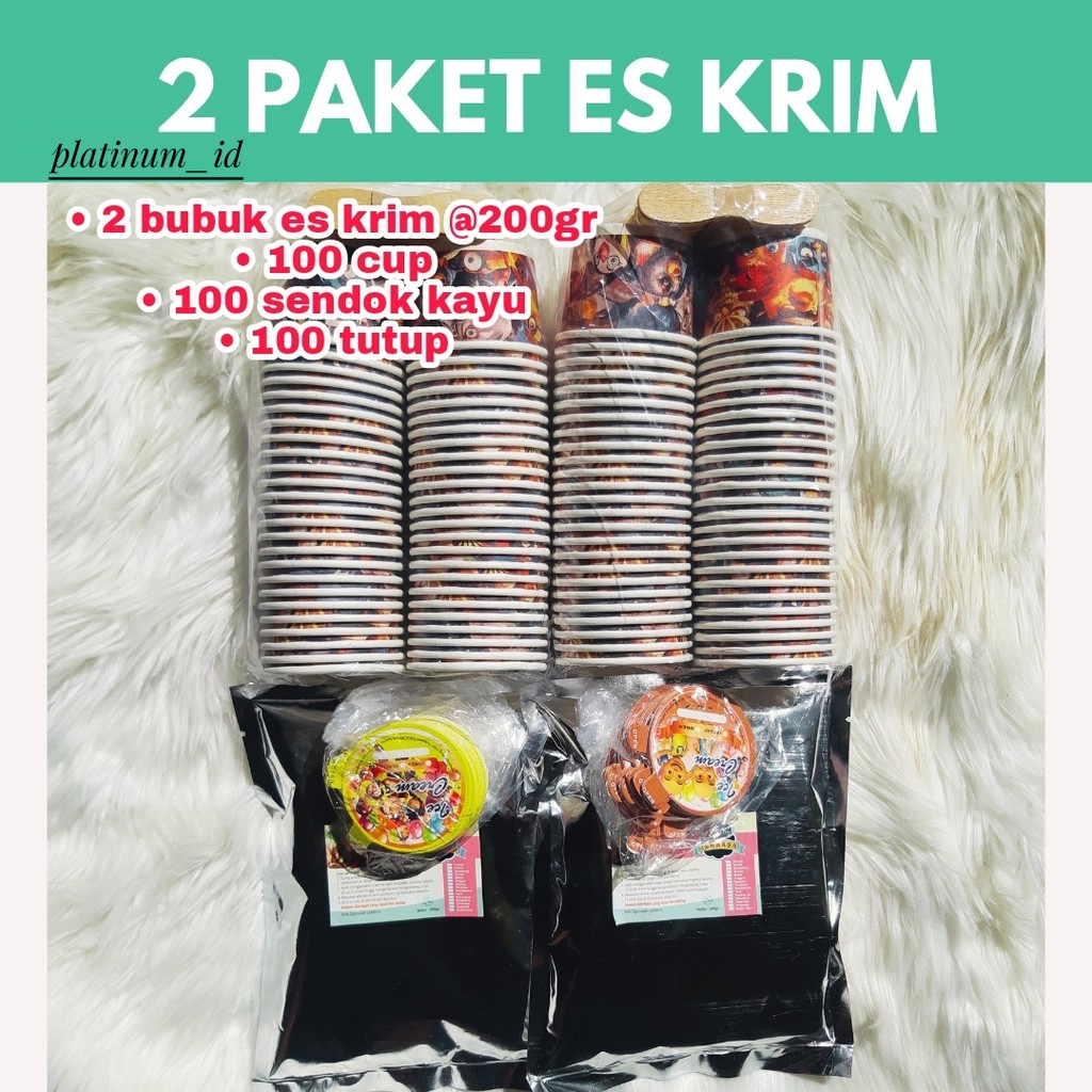 

2 PAKET USAHA ES KRIM/PAKET BUBUK ES KRIM/USAHA ES KRIM RUMAHAN/PAKET ICE CREAM/ES KRIM ENAK