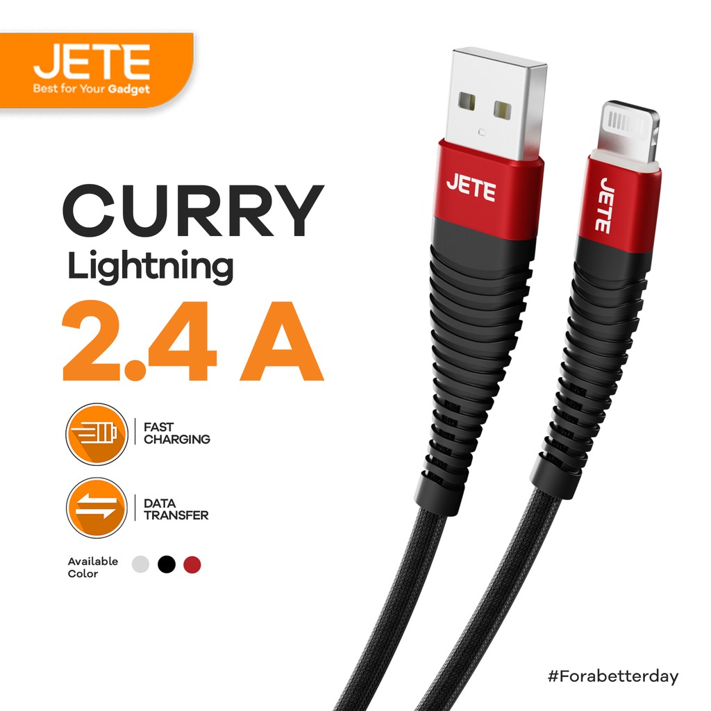 Kabel USB DATA Jete Curry 2.4A Iphone Original