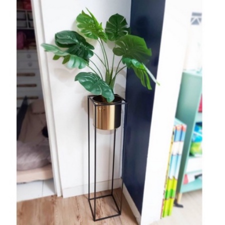 STANDING POT GOLD / RAK BUNGA BESI / STANDING POT BESI / RAK POT BUNGA MURAH 60X18CM