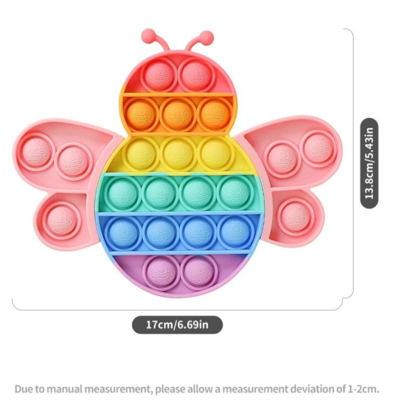 BIANCA - Mainan Anak Pop It Fidget RAINBOW Bubble Push Pop its Fidget Toys-BEE RAINBOW