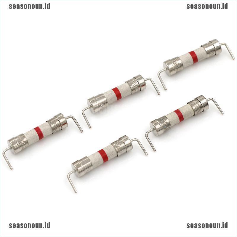 5pcs 8A 250V 5x20mm body time-lag axial lead Bahan Keramik