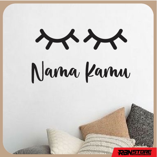 TERLARIS - STIKER DINDING COCOK UNTUK DEKORASI KAMAR AESTHETIC SLEEPY GOOD NIGHT CUTTING STICKER MATA