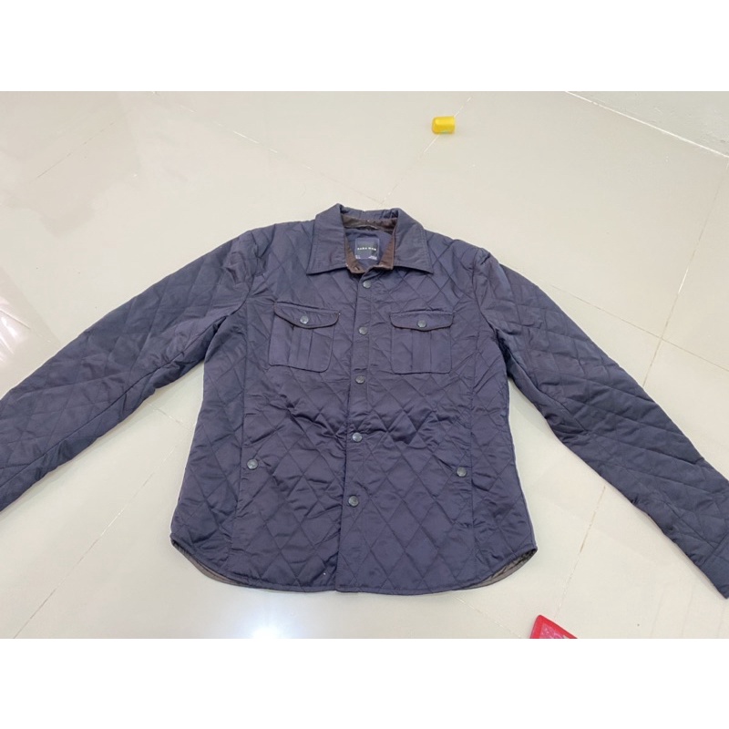 [PRELOVED] Zara Man Original Quilted Jacket Dark Navy Windbreaker Jaket Cowo Jaket Pria