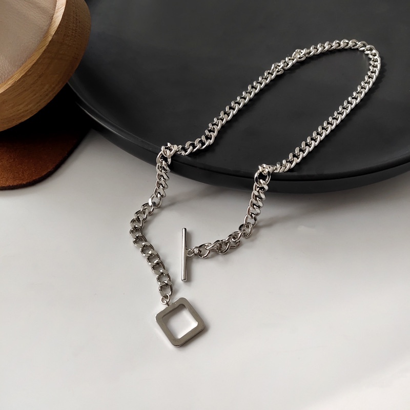 Kalung Rantai Dengan Gesper OT Gaya Hip hop Untuk Wanita