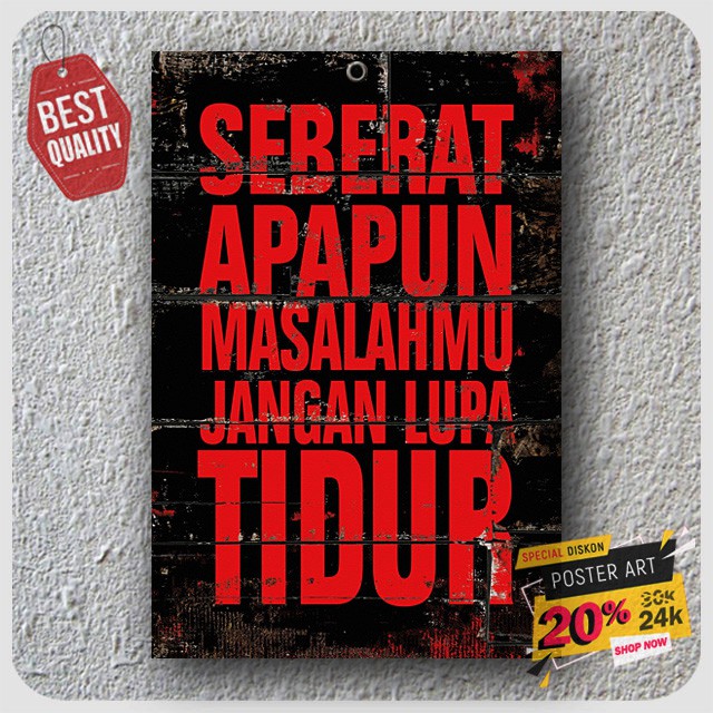Hiasan dinding aesthetic Poster motivasi Dekorasi kamar pria