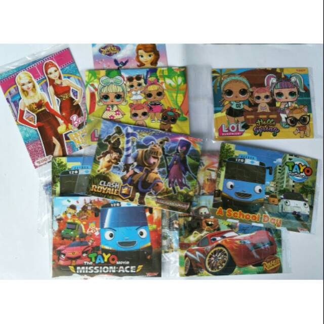 Puzzle Bongkar Pasang BP Gambar Karakter Campur Cewe Cowo Mainan Edukatif Suvenir Anak