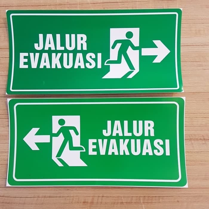 

SIGN STICKER JALUR EVAKUASI KIRI / KANAN 30X15CM RAMBU K3
