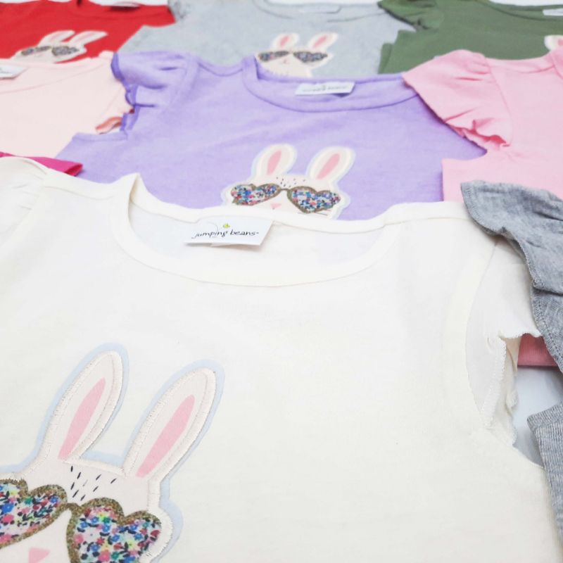 BAJU KAOS ATASAN ANAK PEREMPUAN RUFFLE TEE JUMPING BEANS ANIMAL SERIES