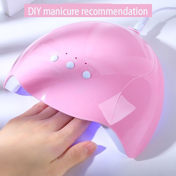 Pengering Kutek Kuku UV LED Nail Dryer 36W 12LED Mini Pink White