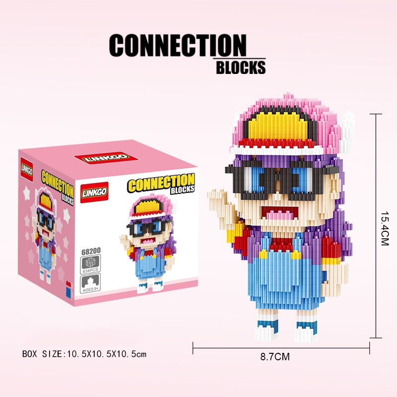 Mainan Balok Susun Dr. Slump Arale Seri&amp;Gadis Mode Mainan Edukasi Anak Brick Mini Nano Block