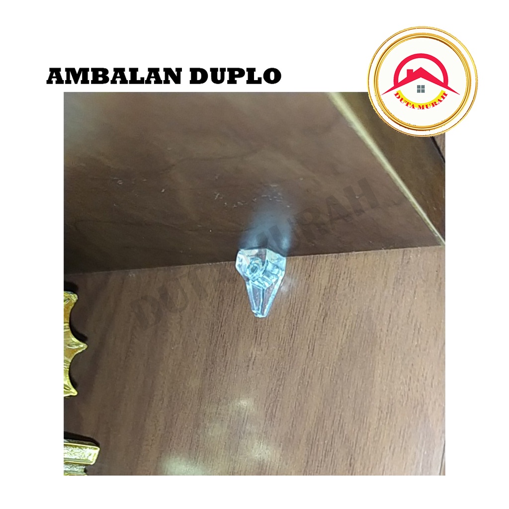 Tatakan Penyangga Kayu / Ambalan Kayu Duplo Plastik Bening AB-5 Isi (1pcs)