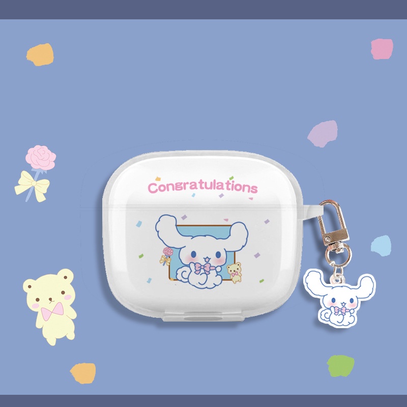 Soft Case Pelindung Earphone Bluetooth Transparan Motif Kartun Dengan Liontin Untuk Lenovo LP40 LP 40