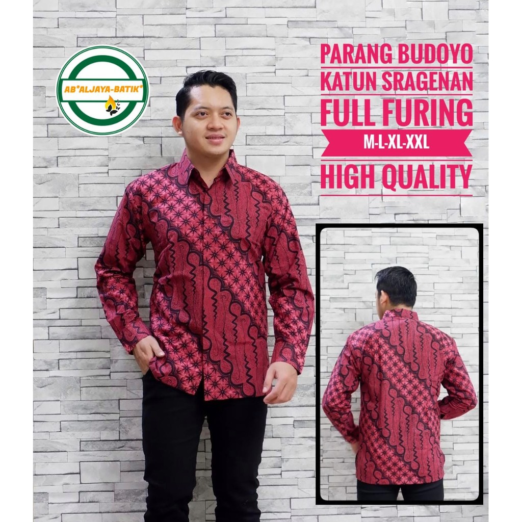 PARANG BUDOYO Kemeja Batik Pria Lengan Panjang Katun Halus FULL FURING Batik Aljaya