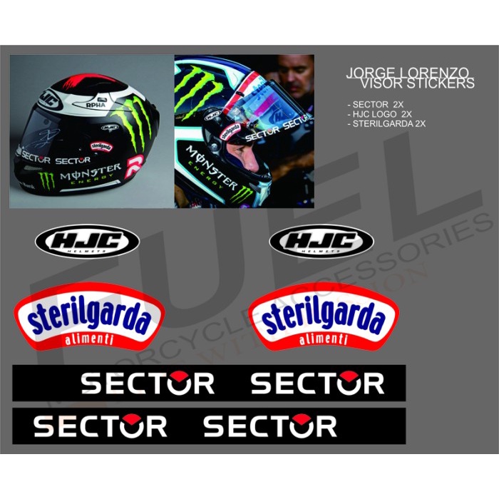 Jual StickerStiker Visor Helm - 99 JORGE LORENZO - HJC Berkualitas