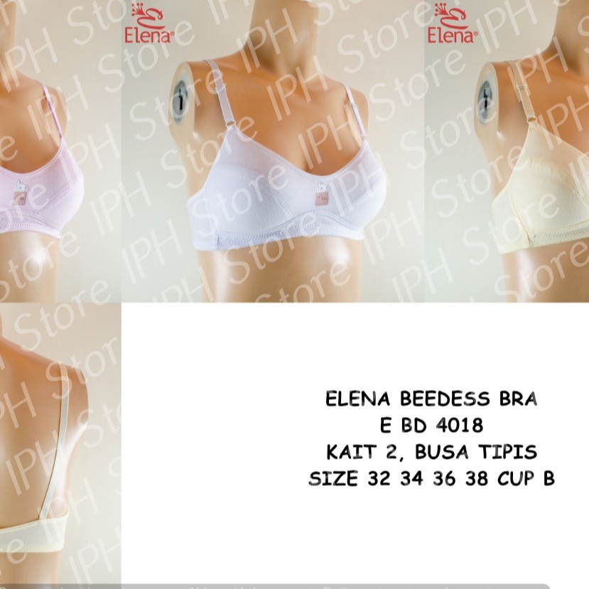 Bra / BH Remaja Elena 4018 (Tanpa Busa, Tanpa Kawat, Kait 2, Cup B)