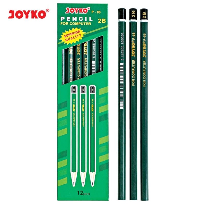 Pensil  Joyko P-88 Pencil  2B  Computer  1 Pack isi 12 Pcs  Kualitas Super