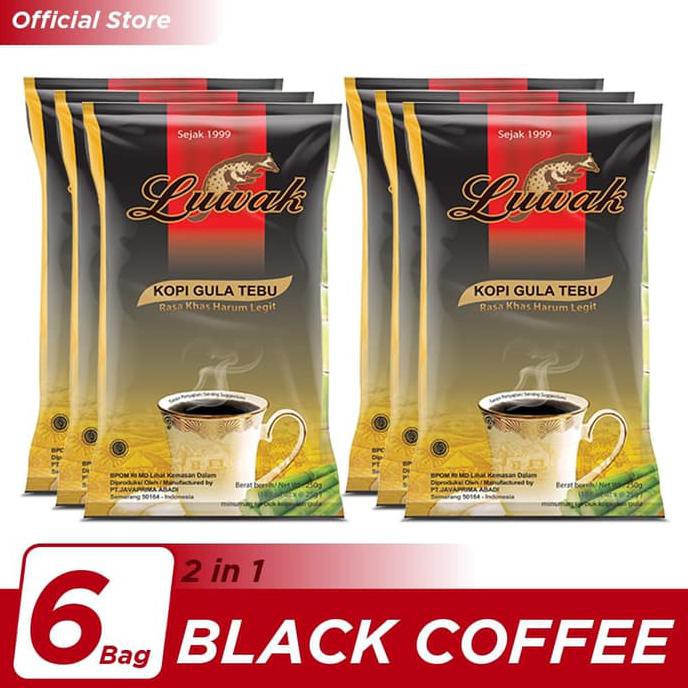 

Kopi Luwak Plus Gula Tebu Black Coffee Bag 10x25gr - 6 Pcs