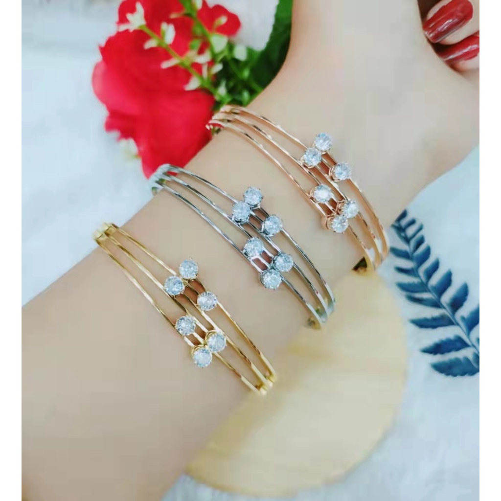 Gelang Titanium Permata Perhiasan Fashion 033Z