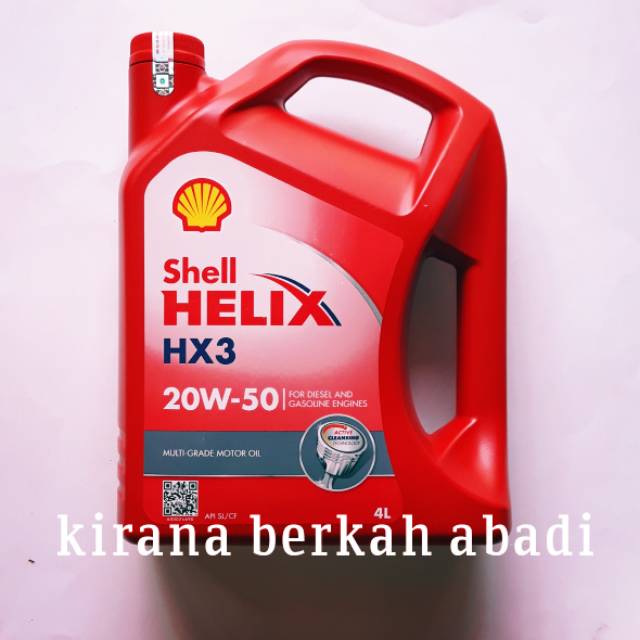 SHELL HELIX 3 20W50 SL CF KEMASAN GALON 4 L