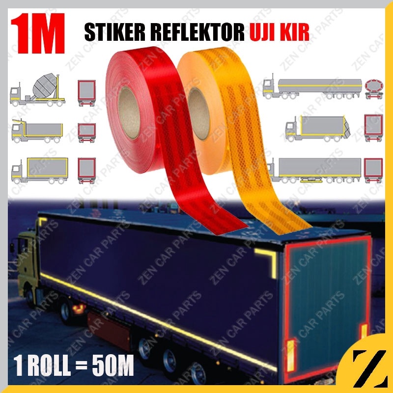 Stiker KIR Dishub Mobil Box Sticker Reflector Uji KIR Diamond Grade