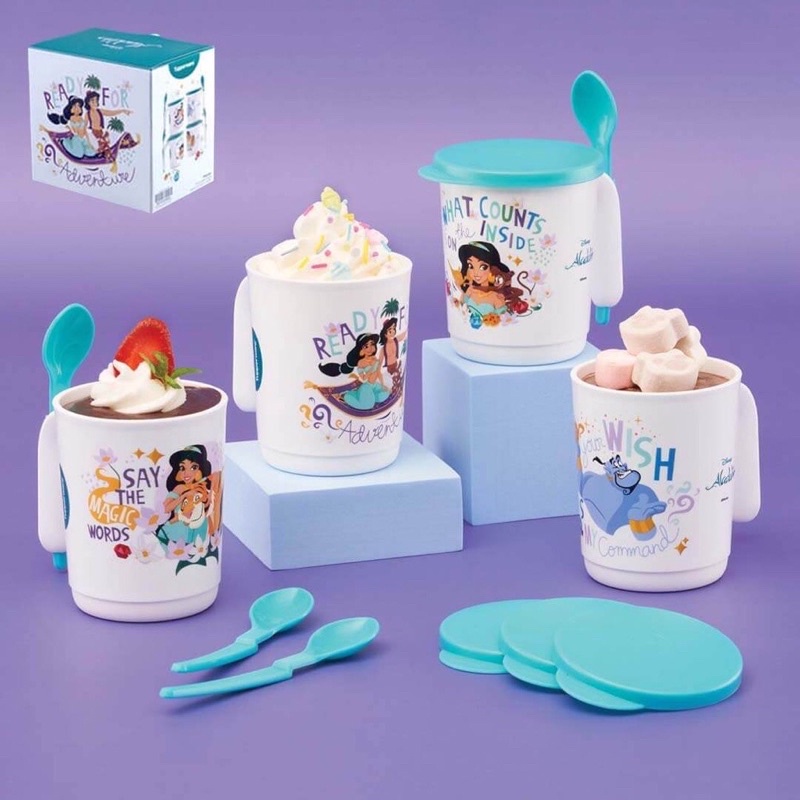 Tupperware aladdin tup mug set 4pcs cangkir Disney promo