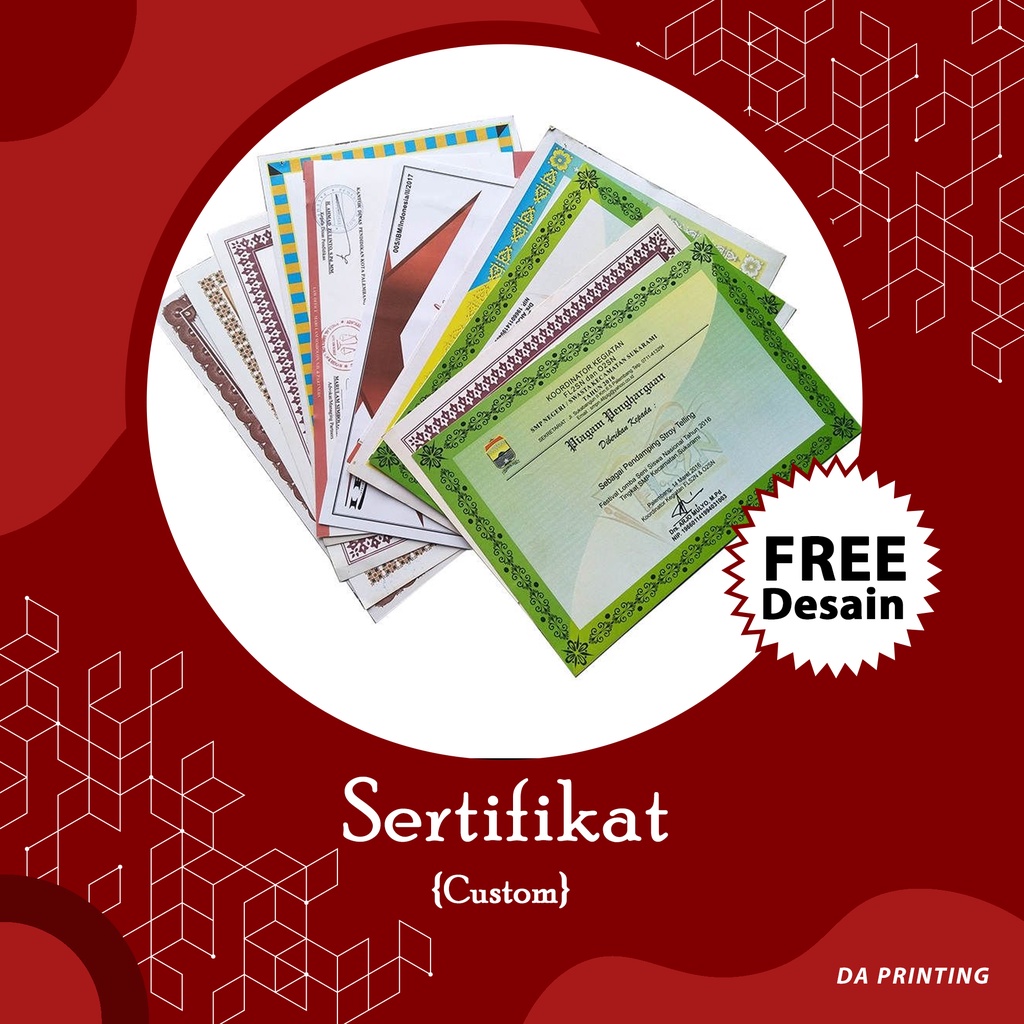 

[DA PRINTING] Cetak Sertifikat Kerja/Sekolah/Lomba/Penghargaan Murah Surabaya