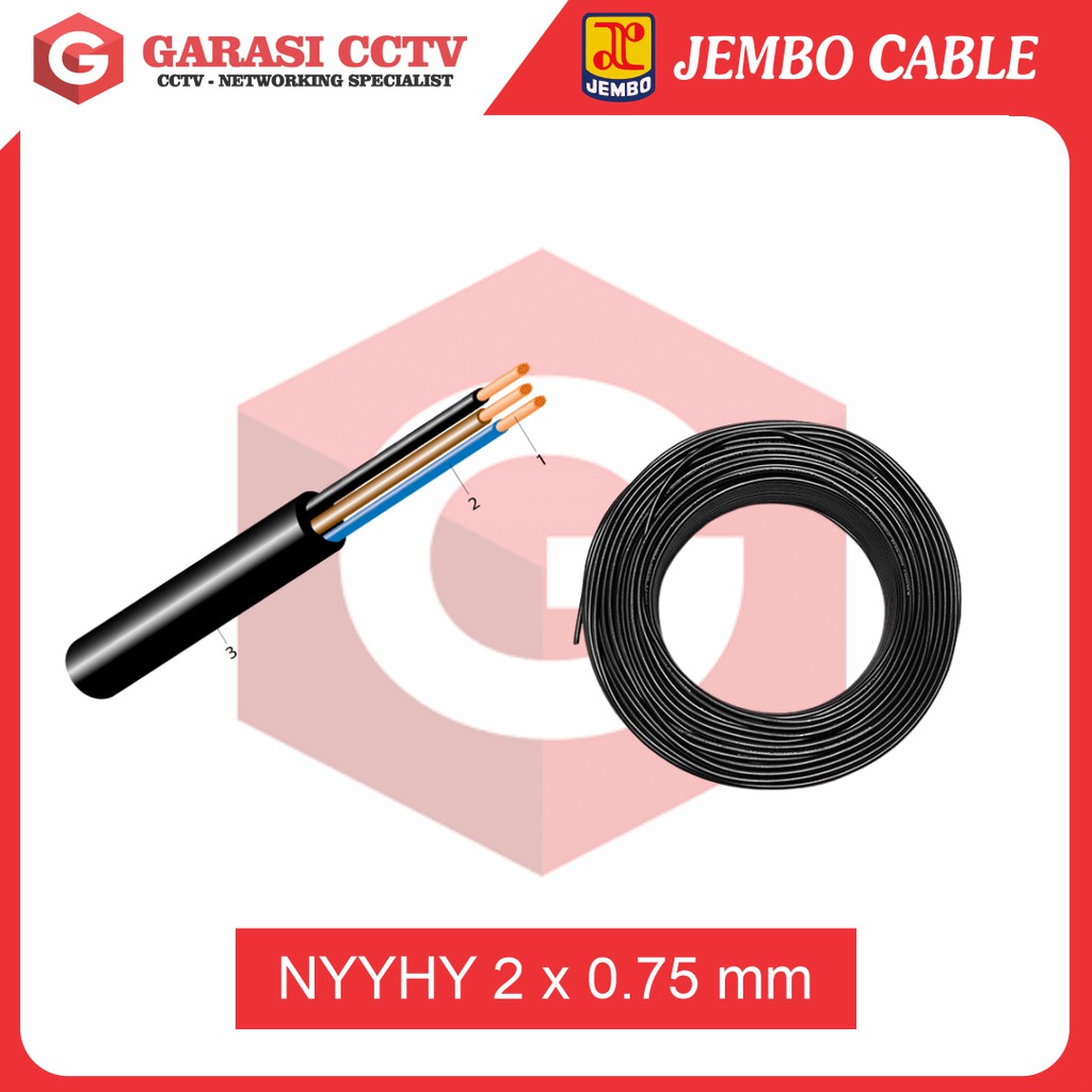 Kabel Listrik JEMBO NYYHY 2 x 0.75