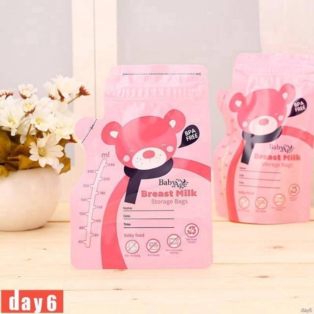 1234OS Kantong Asi Baby Age 250 ML (30 Pcs) Double Zipper / Breastmilk Storage Bag