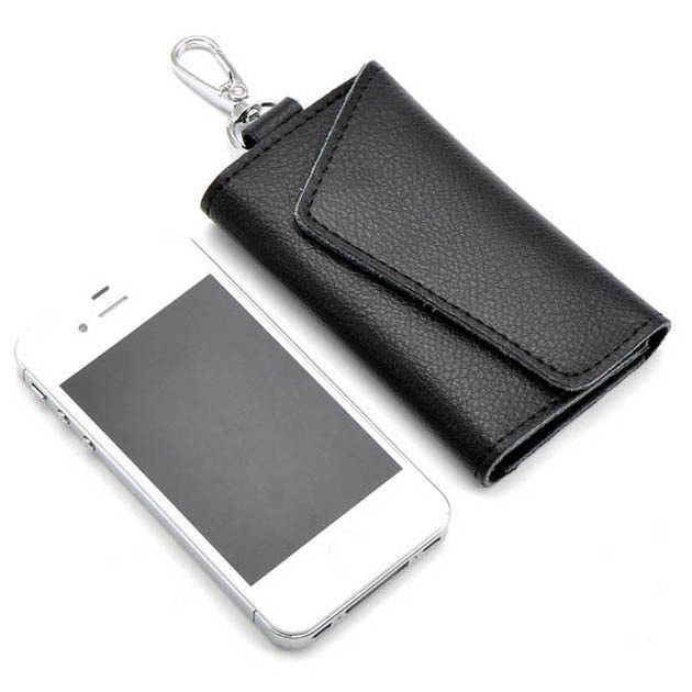 Dompet Gantungan Kunci Wadah STNK Kartu SIM Mobil Purse Fashion - Black