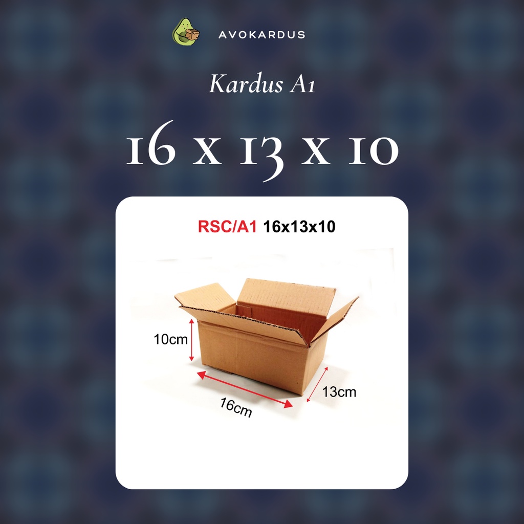 

Kardus / Box / Karton / Packing / Packaging / Kotak / Dus RSC / A1 – 16 x 13 x 10 B-Flute