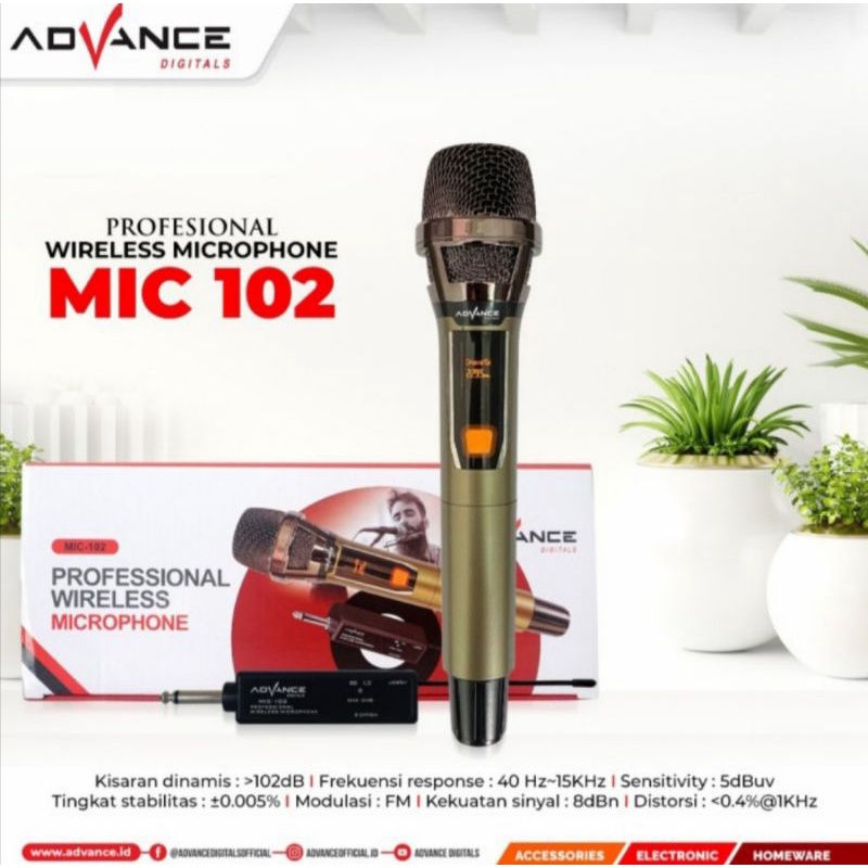 Mic Advance 201 Wirreles 2 Mic Receiver Tanpa Kabel Mic 102