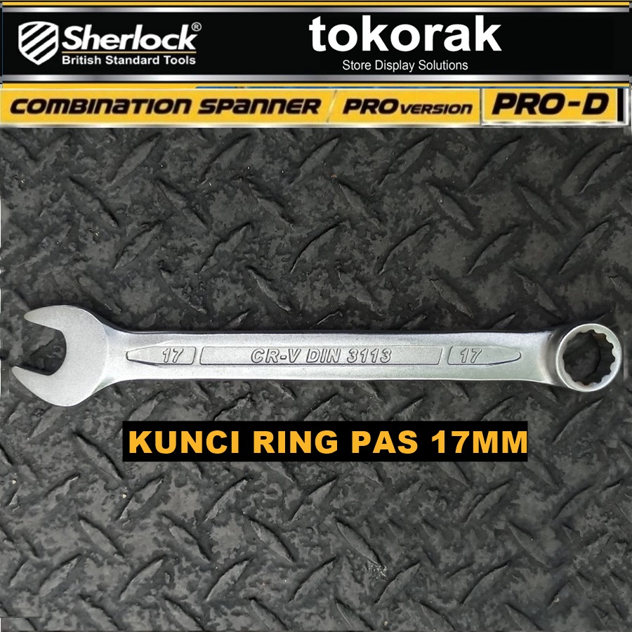 SHERLOCK KUNCI RING PAS 17 MM PRO - D - KUNCI PAS RING - CR-V DIN 3113