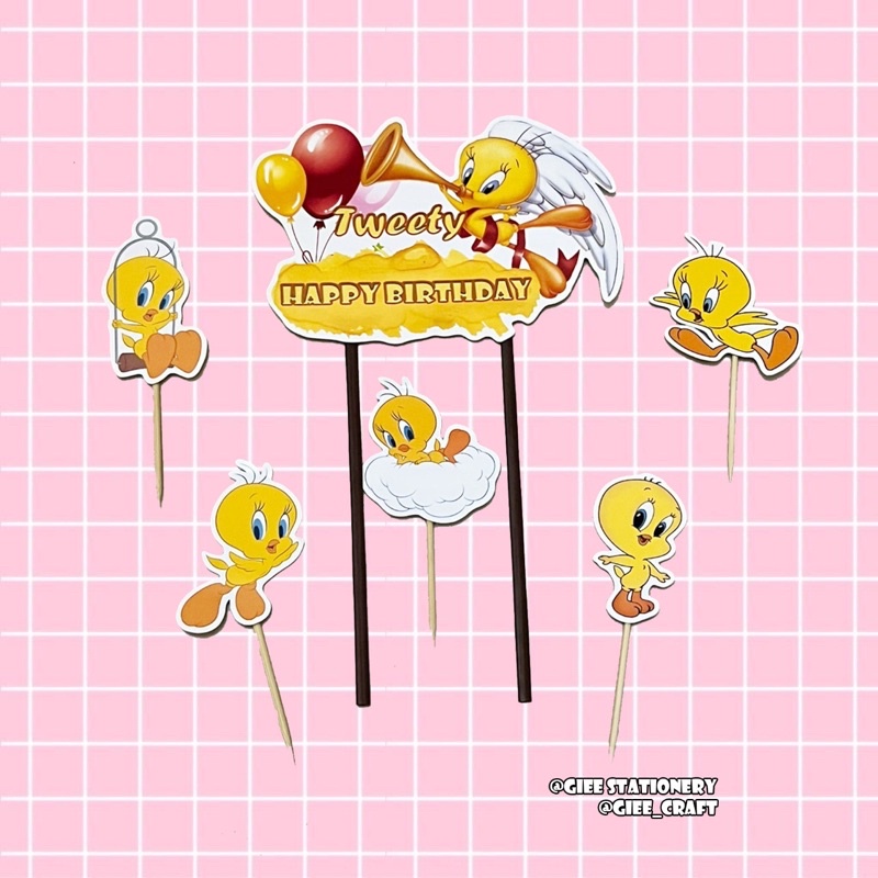 Cake Topper TWEETY / Topper Kue TWEETY / Hiasan Kue TWEETY / TWEETY