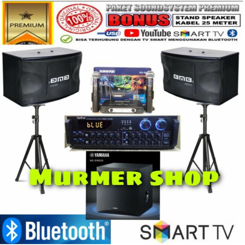 Paket Karaoke BMB 10 inch plus subwoofer Yamaha full set siap pakai