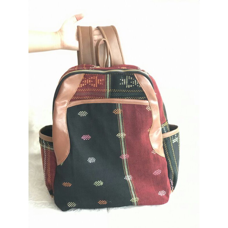 Tas Ransel Etnik Tenun Ulos Batak 28x13x32