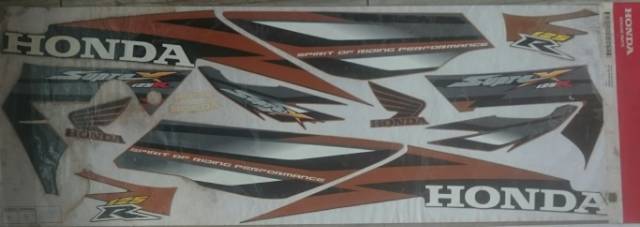 Lis Body-Sticker-Striping Supra X 125 R 2006 Original AHM Cokelat Orange