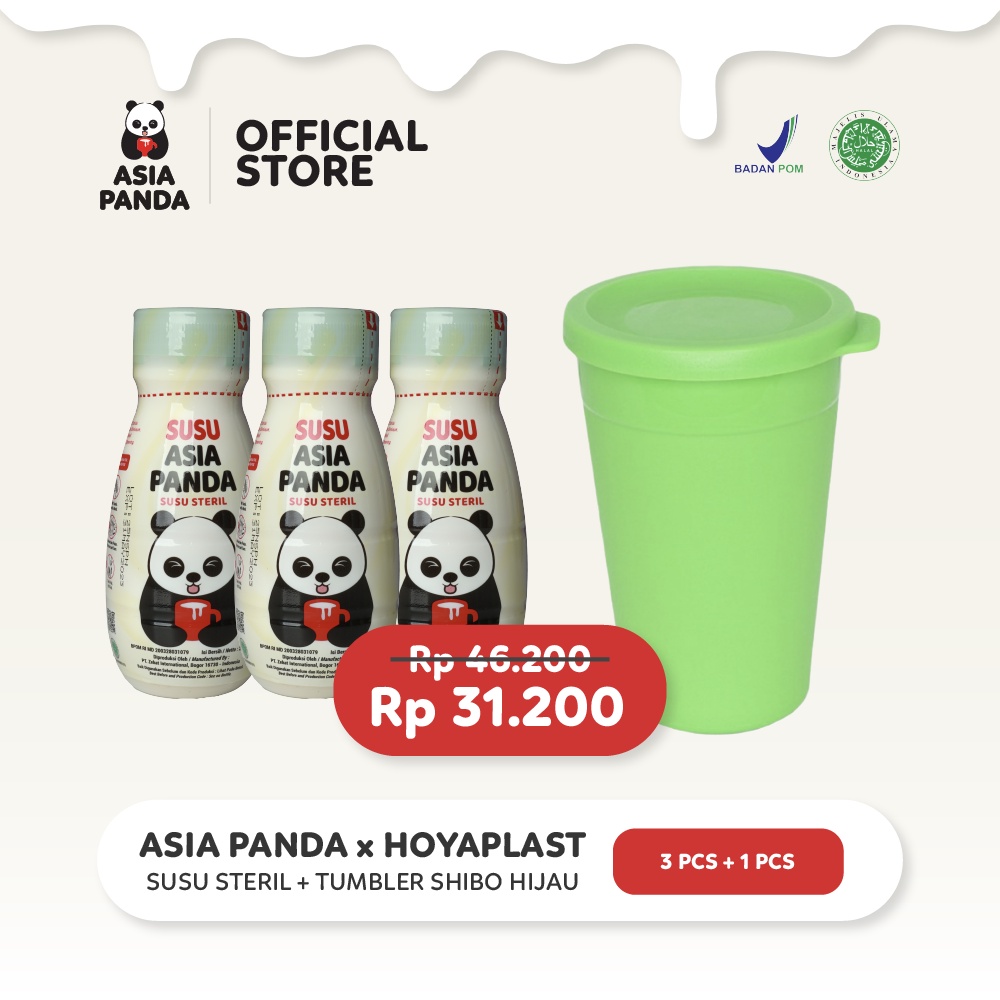 

Asia Panda Susu Steril 200ml 3 Pcs FREE Hoyaplast Tumbler Hijau 1 Pcs