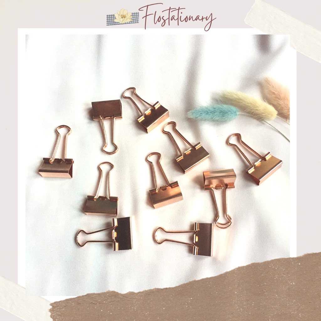 

[FS] Office Binder Clip / Penjepit Rose Gold Good Quality No. 4 Ecer