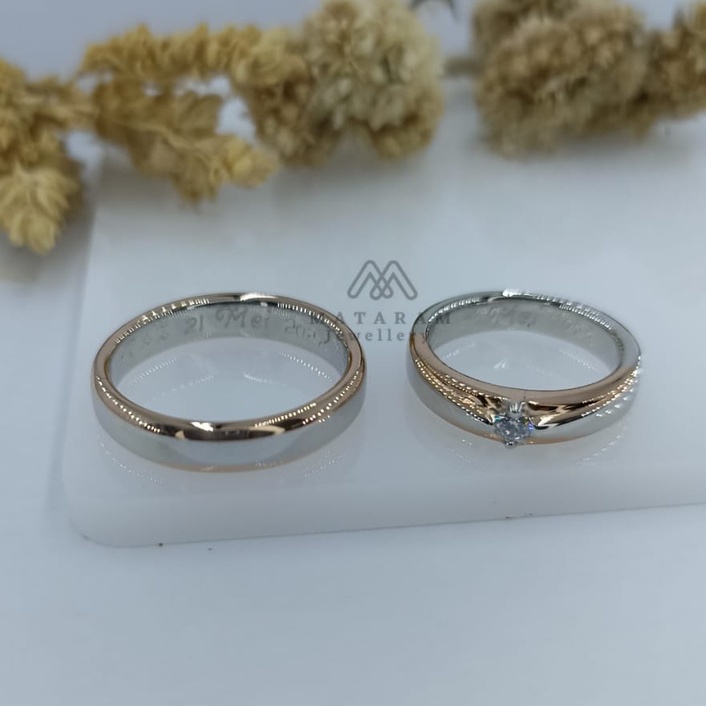 Cincin Kawin Pekanbaru Couple Platinum Kadar 5% - Bebas Request Model Cincin Custom By Mataram Jewel
