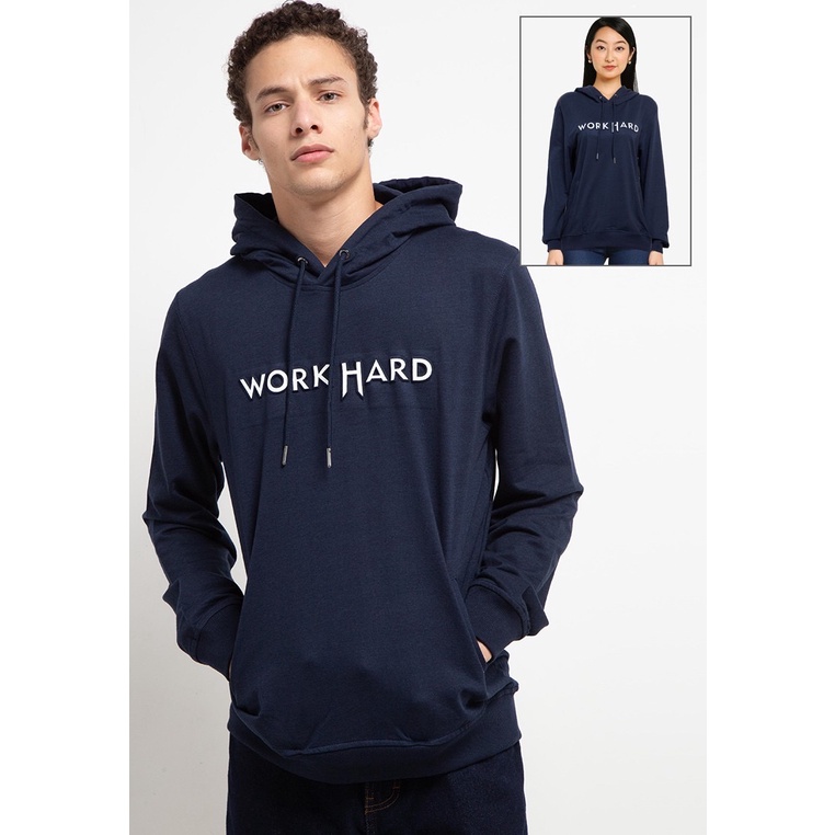 WORK HARD HOODIE PEKERJA KERAS UNISEX / SWEATER HOODIE PRIA WANITA DISTRO PREMIUM MEMAKAI KATUN TEBAL