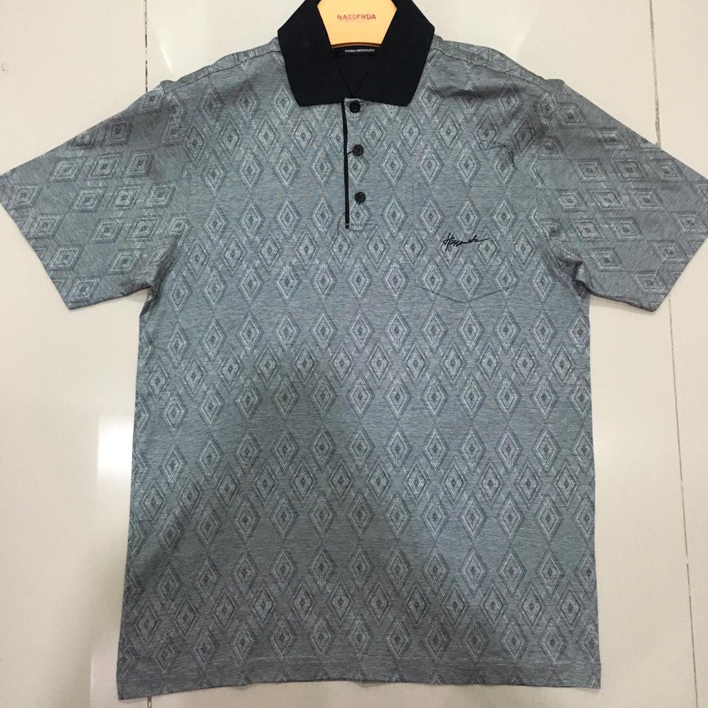 KAOS POLO MAN HASSENDA / BAJU POLO MOTIF / BAJU KERJA PRIA
