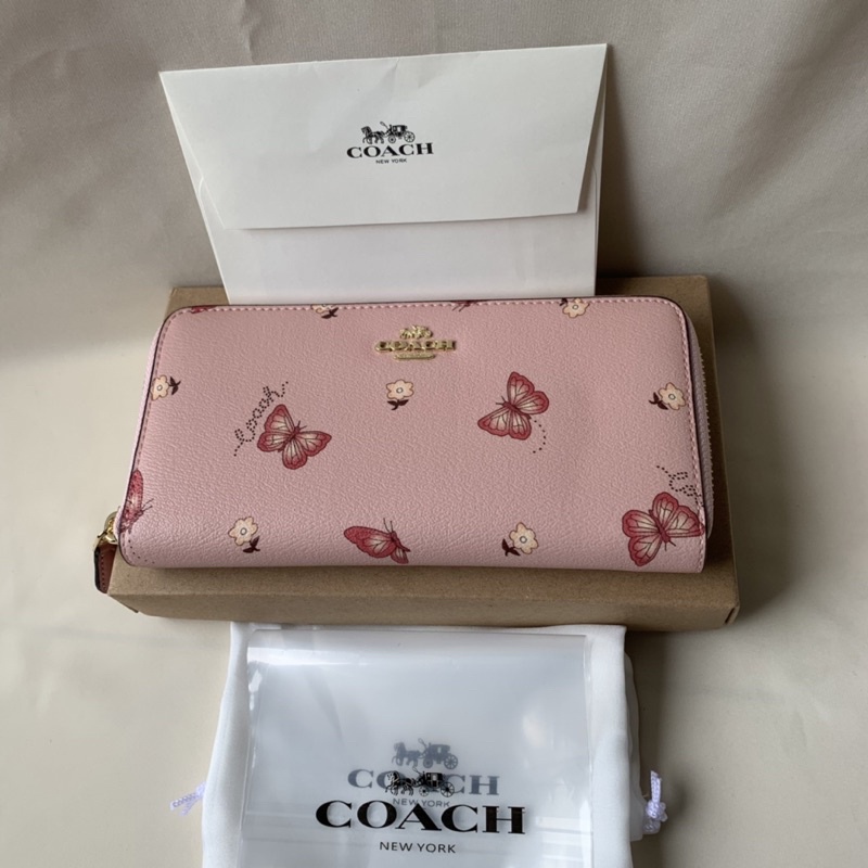 Accordion Zip Wallet With Butterfly Print(Coach 2857)