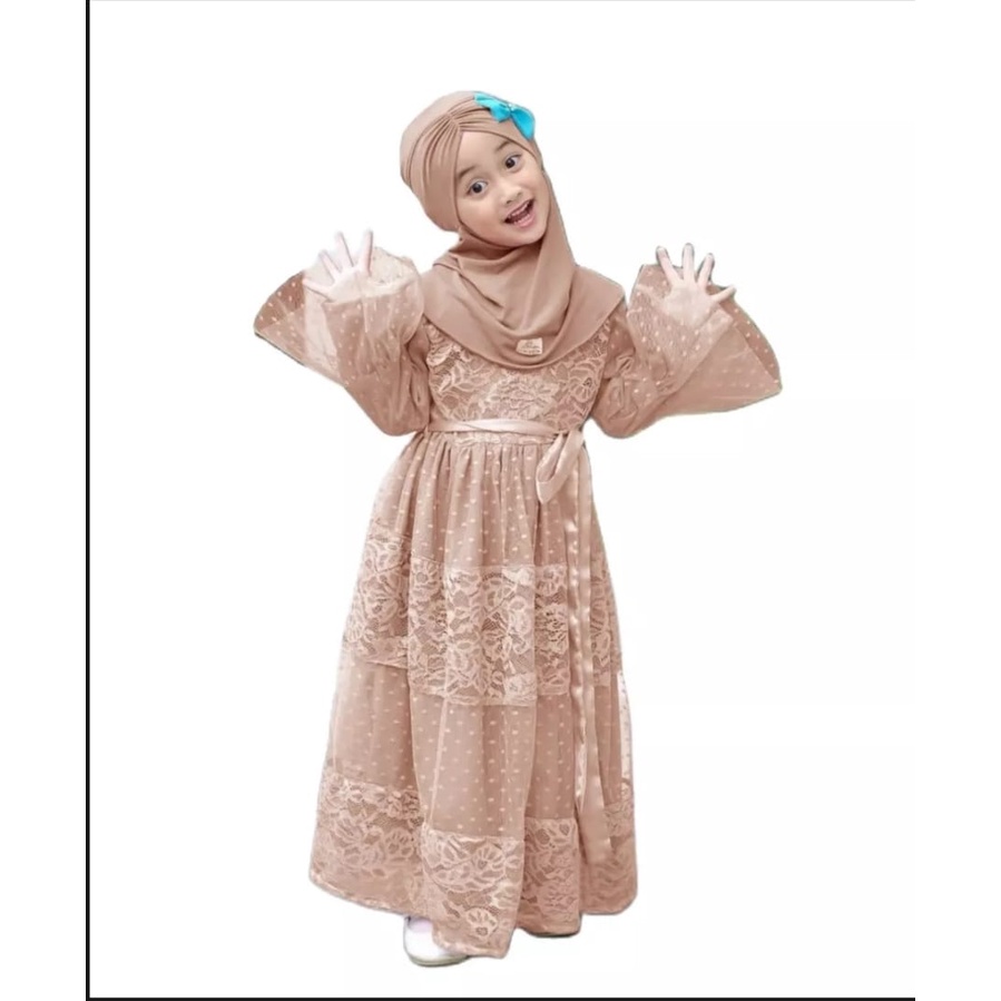 BAJU ANAK PEREMPUAN - DRES BROKAT - DRES TERBARU 3-12 TAHUN