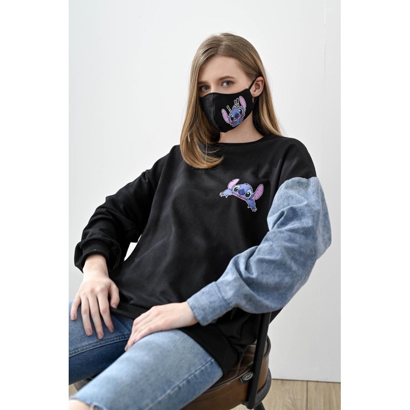 SWEATER WANITA TANGAN PANJANG LILO JEANS - FREE MASKER