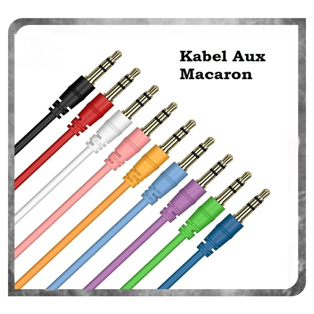 Kabel AUX MACARON AUDIO Jack 1in1 untuk Hp / komputer ke speaker